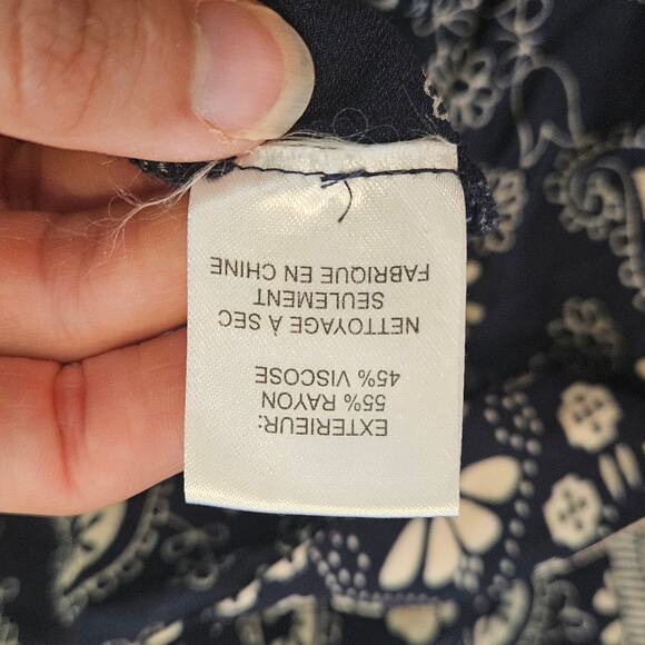 Sea New York Bandana Border Print Midi Dress Womens Size 6 Navy Cream Boho Chic - Picture 13 of 14